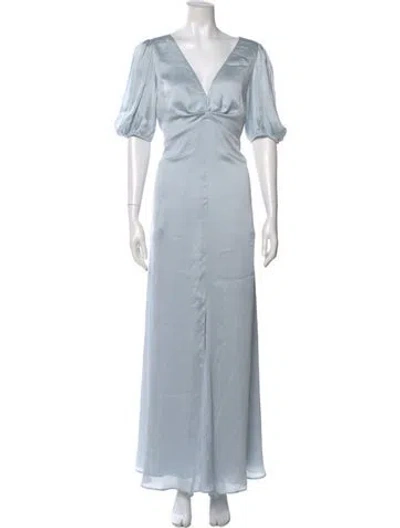 Pre-owned Sachin & Babi V-neck Long Dress In Blue