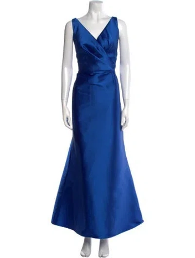 Pre-owned Sachin & Babi V-neck Long Dress In Blue