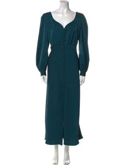 Pre-owned Sachin & Babi V-neck Long Dress In Blue