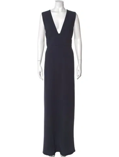 Pre-owned Sachin & Babi V-neck Long Dress In Blue