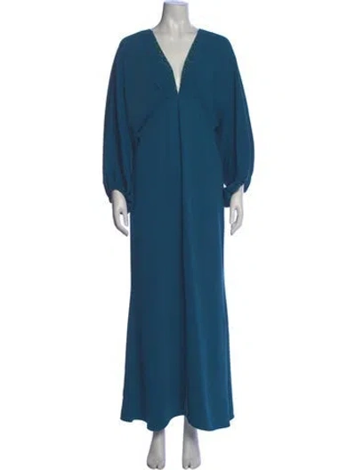 Pre-owned Sachin & Babi V-neck Long Dress In Blue