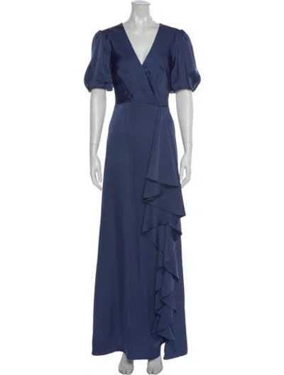 Pre-owned Sachin & Babi V-neck Long Dress In Blue