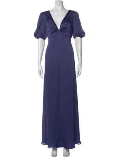 Pre-owned Sachin & Babi V-neck Long Dress In Blue