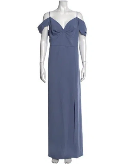 Pre-owned Sachin & Babi V-neck Long Dress In Blue