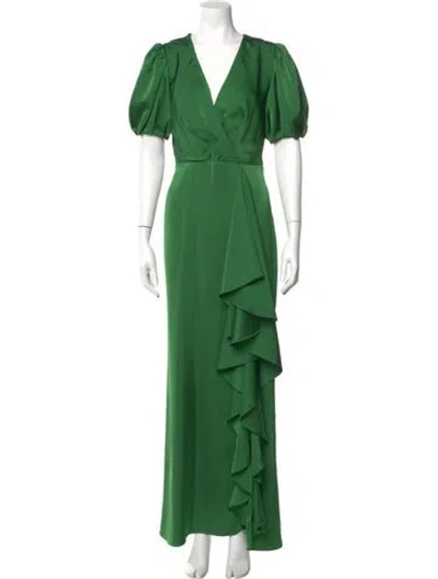 Pre-owned Sachin & Babi V-neck Long Dress In Green