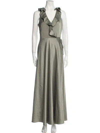 Pre-owned Sachin & Babi V-neck Long Dress In Green