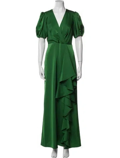 Pre-owned Sachin & Babi V-neck Long Dress In Green