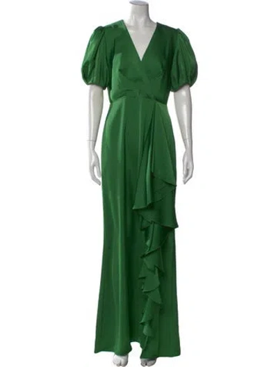 Pre-owned Sachin & Babi V-neck Long Dress In Green