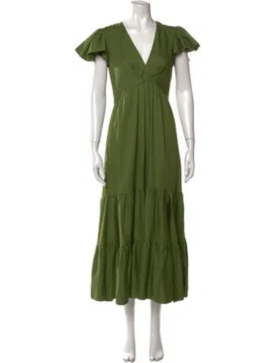 Pre-owned Sachin & Babi V-neck Long Dress In Green