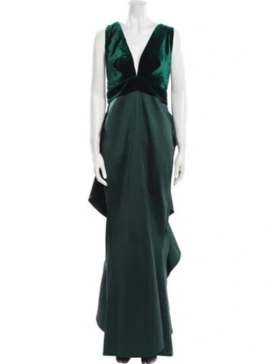 Pre-owned Sachin & Babi V-neck Long Dress In Green