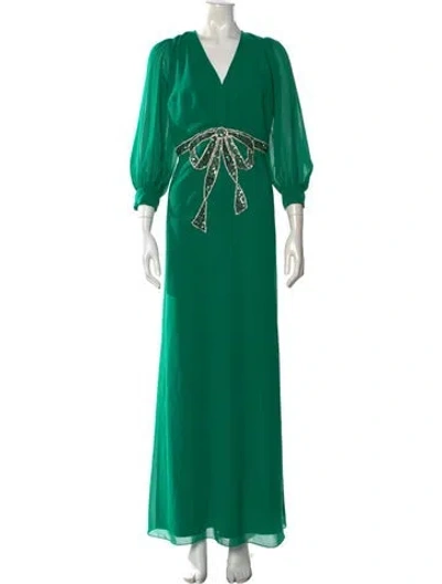 Pre-owned Sachin & Babi V-neck Long Dress In Green