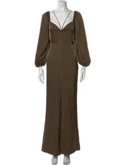 Pre-owned Sachin & Babi V-neck Long Dress In Green