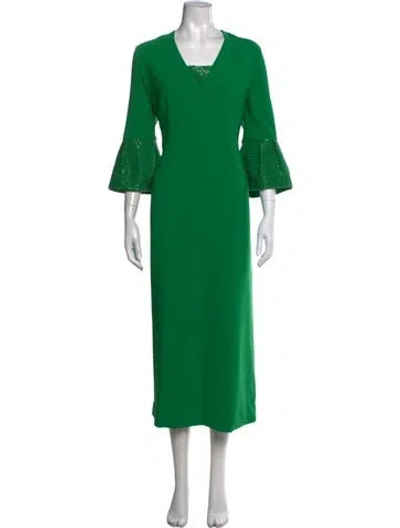 Pre-owned Sachin & Babi V-neck Long Dress In Green