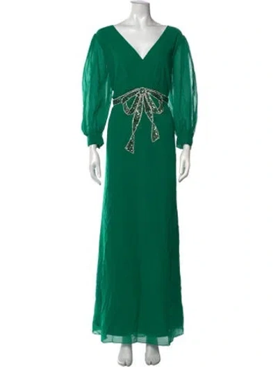 Pre-owned Sachin & Babi V-neck Long Dress In Green