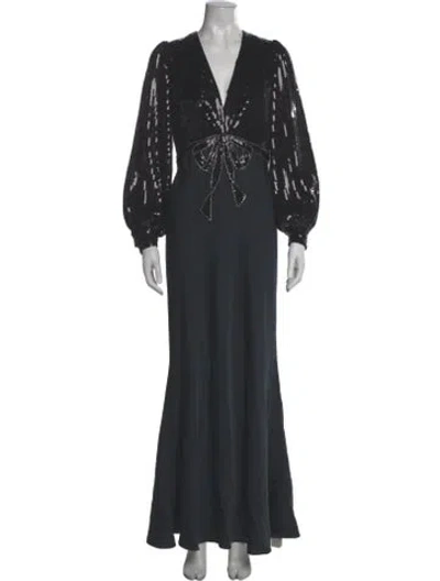Pre-owned Sachin & Babi V-neck Long Dress In Grey