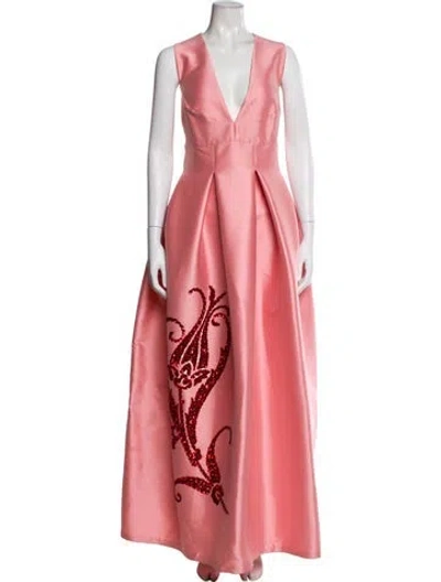 Pre-owned Sachin & Babi V-neck Long Dress In Multi