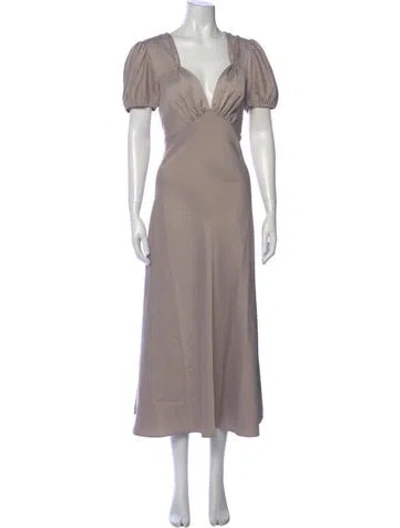 Pre-owned Sachin & Babi V-neck Long Dress In Neutral