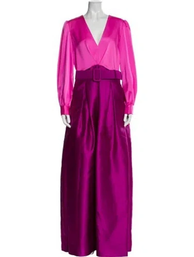 Pre-owned Sachin & Babi V-neck Long Dress In Pink
