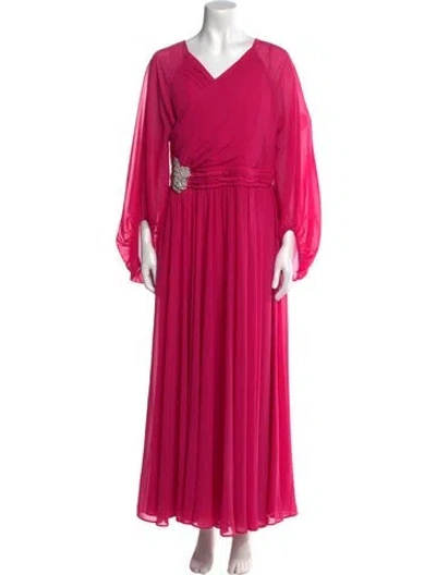 Pre-owned Sachin & Babi V-neck Long Dress In Pink