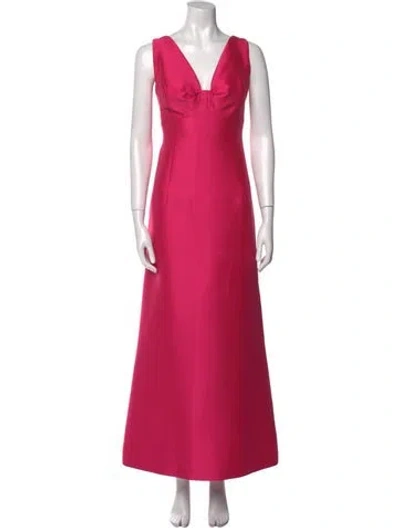 Pre-owned Sachin & Babi V-neck Long Dress In Pink
