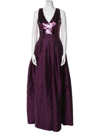 Pre-owned Sachin & Babi V-neck Long Dress In Purple