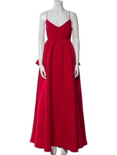 Pre-owned Sachin & Babi V-neck Long Dress In Red