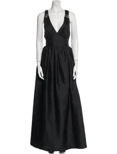 Pre-owned Sachin & Babi V-neck Long Dress W/ Tags In Black