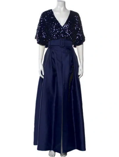 Pre-owned Sachin & Babi V-neck Long Dress W/ Tags In Blue