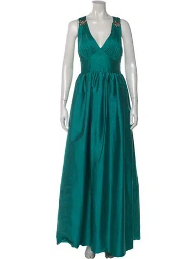 Pre-owned Sachin & Babi V-neck Long Dress W/ Tags In Green