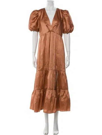 Pre-owned Sachin & Babi V-neck Long Dress W/ Tags In Neutral