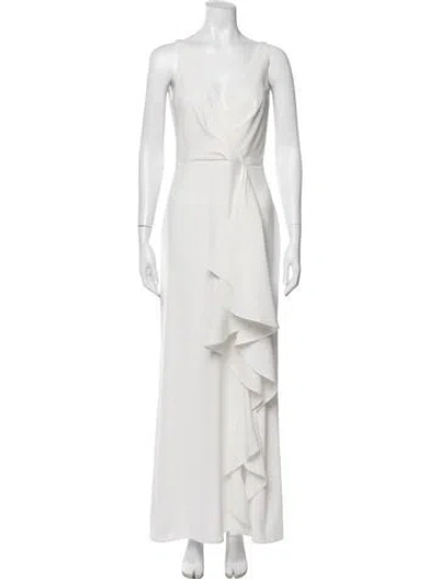 Pre-owned Sachin & Babi V-neck Long Dress In White