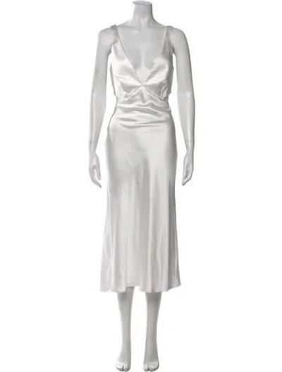 Pre-owned Sachin & Babi V-neck Long Dress In White