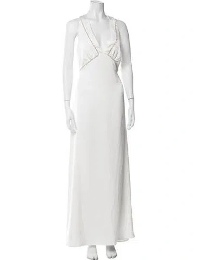 Pre-owned Sachin & Babi V-neck Long Dress In White