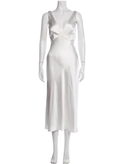 Pre-owned Sachin & Babi V-neck Long Dress In White