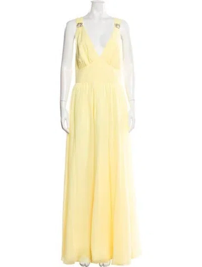 Pre-owned Sachin & Babi V-neck Long Dress In Yellow