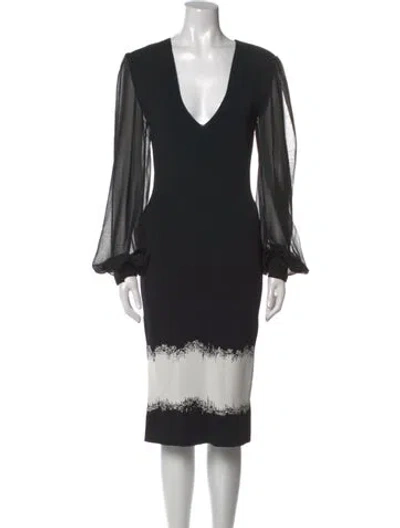 Pre-owned Sachin & Babi V-neck Midi Length Dress
