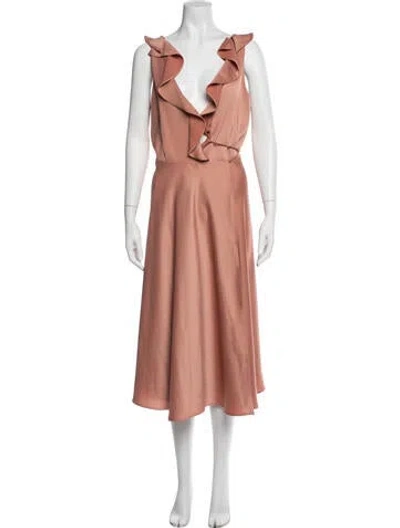 Pre-owned Sachin & Babi V-neck Midi Length Dress In Multi