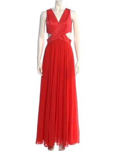 Pre-owned Sachin & Babi V-neck Midi Length Dress In Orange
