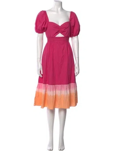 Pre-owned Sachin & Babi V-neck Midi Length Dress In Pink