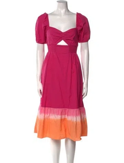 Pre-owned Sachin & Babi V-neck Midi Length Dress In Pink