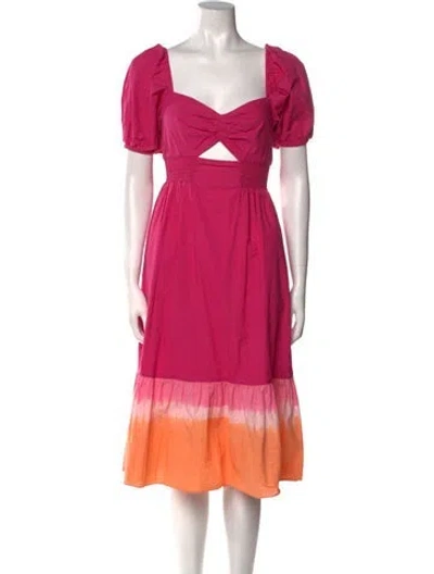 Pre-owned Sachin & Babi V-neck Midi Length Dress In Pink