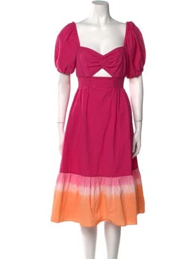 Pre-owned Sachin & Babi V-neck Midi Length Dress In Pink