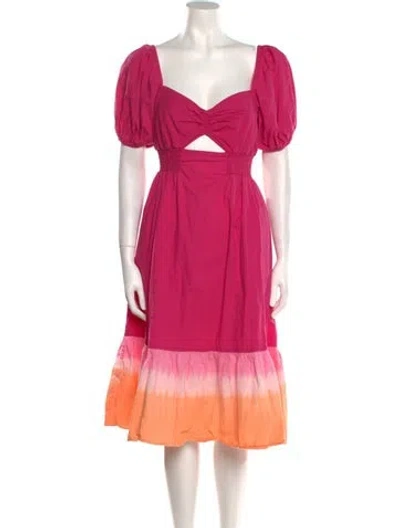 Pre-owned Sachin & Babi V-neck Midi Length Dress In Pink