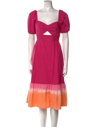 Pre-owned Sachin & Babi V-neck Midi Length Dress In Pink