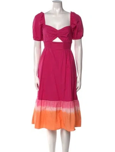 Pre-owned Sachin & Babi V-neck Midi Length Dress In Pink