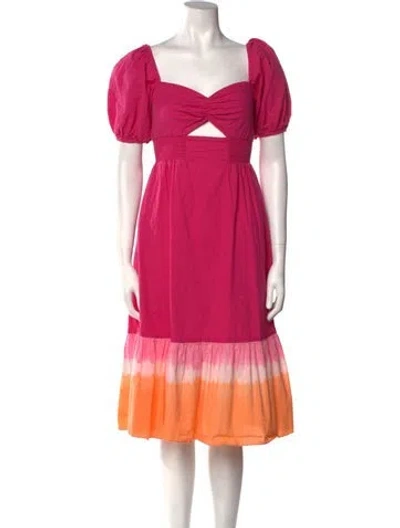 Pre-owned Sachin & Babi V-neck Midi Length Dress In Pink