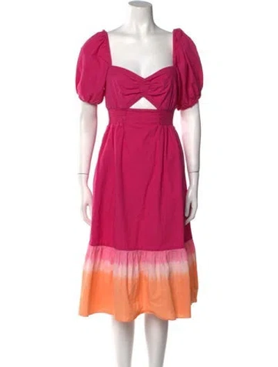 Pre-owned Sachin & Babi V-neck Midi Length Dress In Pink