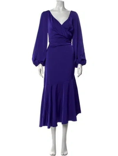 Pre-owned Sachin & Babi V-neck Midi Length Dress In Purple