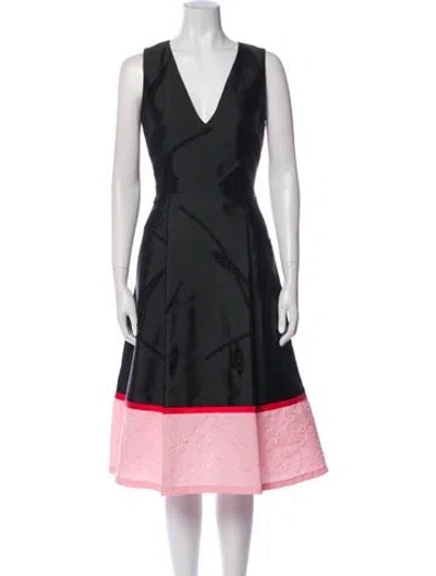 Pre-owned Sachin & Babi V-neck Midi Length Dress W/ Tags In Black