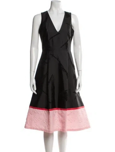 Pre-owned Sachin & Babi V-neck Midi Length Dress W/ Tags In Black